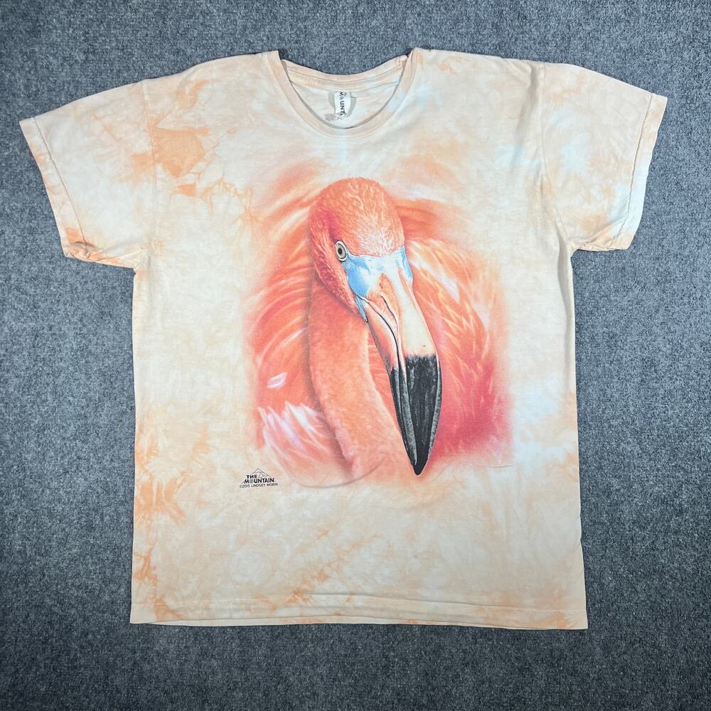 The Mountain Flamingo Tie Dye Graphic T-Shirt Large Pink
